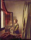 Girl Reading a Letter at an Open Window by Johannes Vermeer